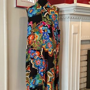 Sleeveless Button Down Floral Spense Duster/Dress